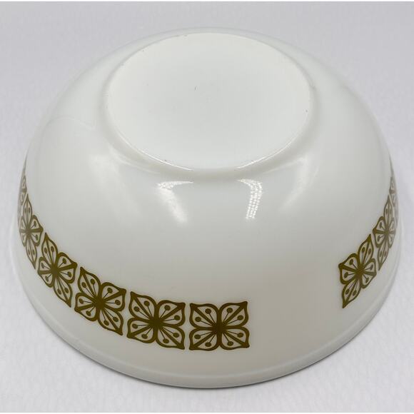 Vintage PYREX 404 Verde Autumn Floral Glass Mixing Bowl 4 Qt - Picture 4 of 7